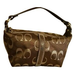 Coach Brown and Gold Patterned Clutch